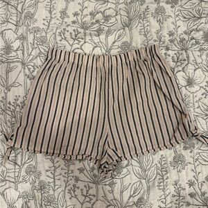 Red/White/Blue Striped High-Waisted Shorts